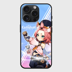 Чехол силиконовый для Apple iPhone 15 Pro матовый Genshin Impact