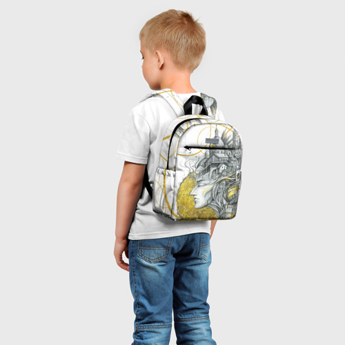 Детский рюкзак 3D с принтом Мечты города, фото на моделе #1