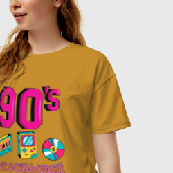 Женская футболка хлопок Oversize Не забывай 90-е - фото 2