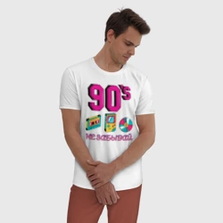 Мужская пижама с белой футболкой хлопок Не забывай 90-е - фото 2