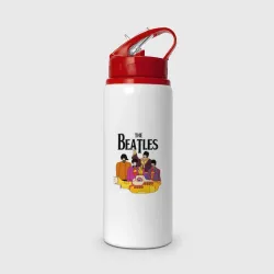 Бутылка для воды с трубочкой The Beatles