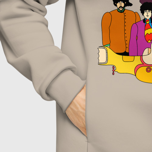 Мужское худи Oversize хлопок The Beatles, цвет миндальный - фото 8