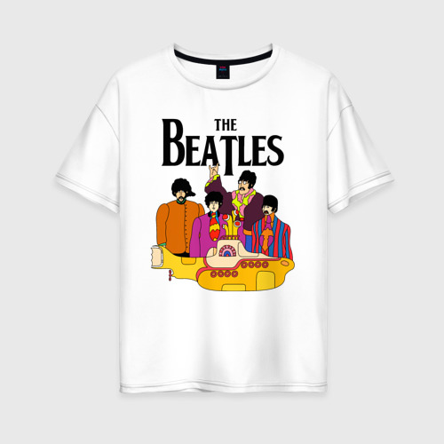 Женская футболка хлопок Oversize The Beatles, цвет белый