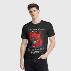 Мужская футболка 3D Hades Загрей и милый цербер - фото 2
