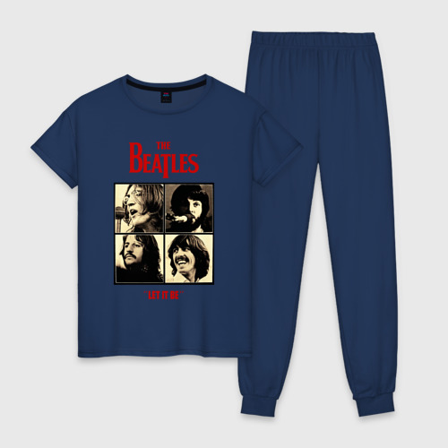 Женская пижама хлопок The Beatles LET IT BE, цвет темно-синий