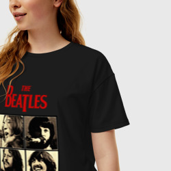 Женская футболка хлопок Oversize The Beatles LET IT BE - фото 2