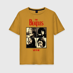 Женская футболка хлопок Oversize The Beatles LET IT BE