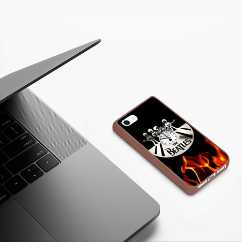 Чехол для iPhone 5/5S матовый The Beatles, цвет коричневый - фото 5