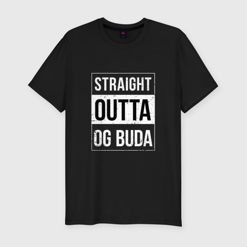 Мужская футболка хлопок Slim Straight Outta OG Buda, цвет черный