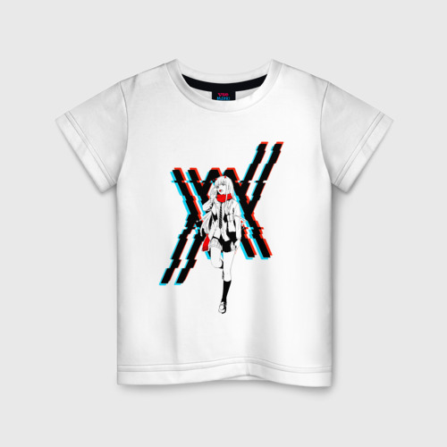 Детская футболка хлопок с принтом Two XX run, вид спереди #2
