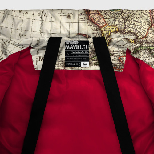 Зимняя куртка для мальчиков 3D Винтажная карта, цвет красный - фото 7