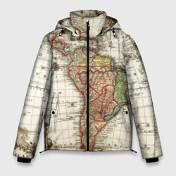 Мужская зимняя куртка 3D Винтажная карта