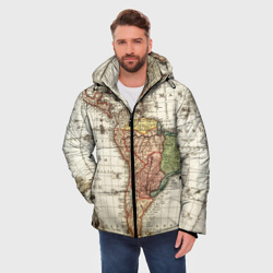 Мужская зимняя куртка 3D Винтажная карта - фото 2