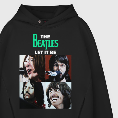 Мужское худи Oversize хлопок Beatles let IT be, цвет черный - фото 4