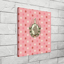 Холст квадратный Тоторо розовые точки - фото 2