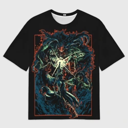 Женская футболка oversize 3D Bloodborne
