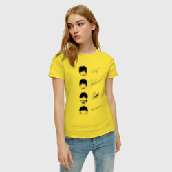 Женская футболка хлопок The Beatlesавтографы - фото 2