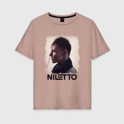 Niletto – Женская футболка хлопок Oversize с принтом купить со скидкой в -16%