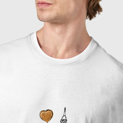 Мужская футболка хлопок Хочу в Париж, цвет белый - фото 6