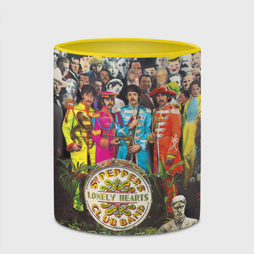 Кружка с полной запечаткой The Beatles, цвет белый + желтый - фото 4