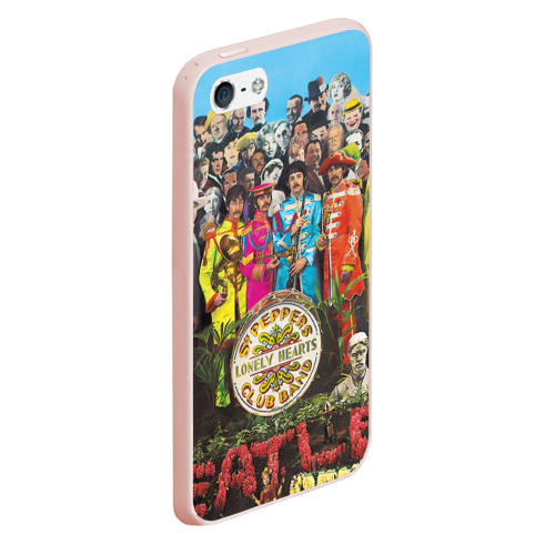 Чехол для iPhone 5/5S матовый The Beatles, цвет светло-розовый - фото 3