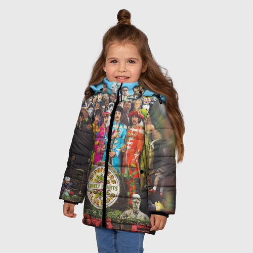 Зимняя куртка для девочек 3D The Beatles, цвет светло-серый - фото 3