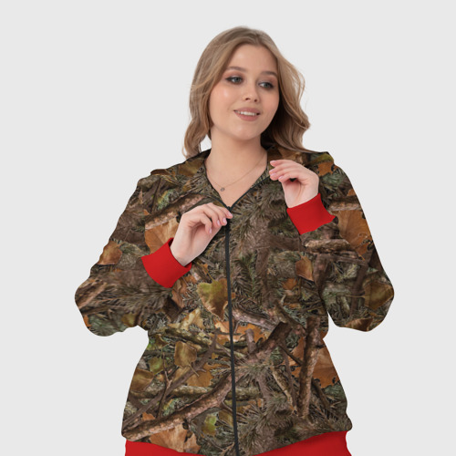 Женский костюм 3D Охотничий камуфляж, цвет красный - фото 7
