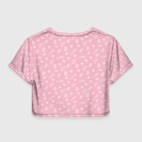Женская футболка Crop-top 3D С Днём Святого Валентина, цвет 3D печать - фото 2