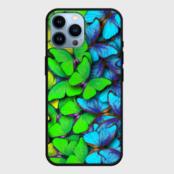 Чехол для iPhone 14 Pro Max Радужные бабочки