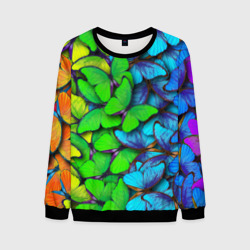 Мужской свитшот 3D Радужные    бабочки