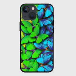 Чехол для iPhone 13 mini Радужные    бабочки