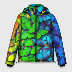 Мужская зимняя куртка 3D Радужные    бабочки