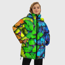 Женская зимняя куртка Oversize Радужные    бабочки - фото 2