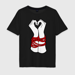 Мужская футболка хлопок Oversize Руки в виде сердца