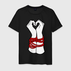 Мужская футболка хлопок Руки в виде сердца