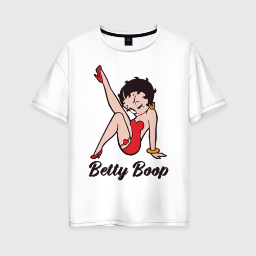 Женская футболка хлопок Oversize Betty Boop, цвет белый