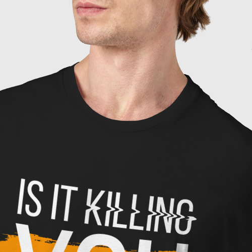 Мужская футболка хлопок Is it killing you like me?, цвет черный - фото 6