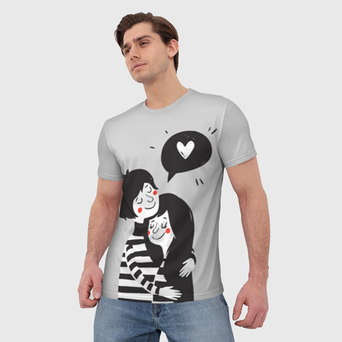 Мужская футболка 3D с принтом Любовь, фото на моделе #1