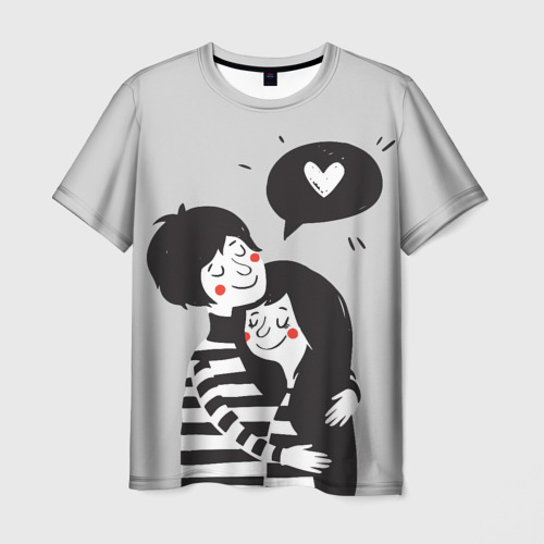Мужская футболка 3D с принтом Любовь, вид спереди #2