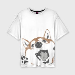 Женская футболка oversize 3D Shiba Inu
