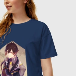 Женская футболка хлопок Oversize Чжун Ли - фото 2