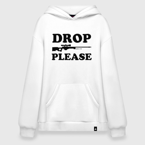 Худи SuperOversize хлопок Drop Please, цвет белый