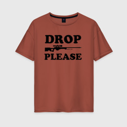 Женская футболка хлопок Oversize Drop Please