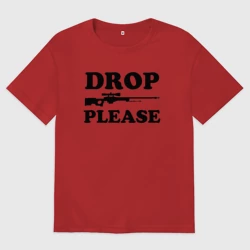 Женская футболка хлопок Oversize Drop Please