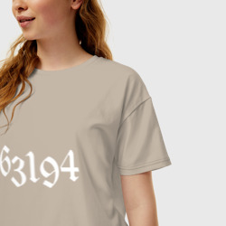 Женская футболка хлопок Oversize 63194 номер Эммы - белый - фото 2