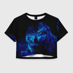 Женская футболка Crop-top 3D Волк Вселенная