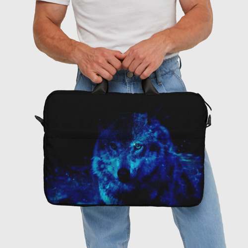 Сумка для ноутбука 3D Волк Вселенная, цвет 3D печать - фото 5