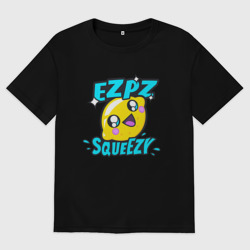 Женская футболка хлопок Oversize Easy Peasy Lemon Squeezy