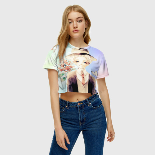 Женская футболка Crop-top 3D The Promised Neverland, цвет 3D печать - фото 4