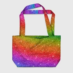 Пляжная сумка 3D Блестки радуги